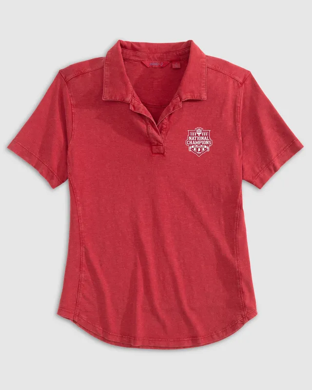 Women's Indiana Coastal Wash Polo - 2025 CFP Champions sold by Johnnie-O