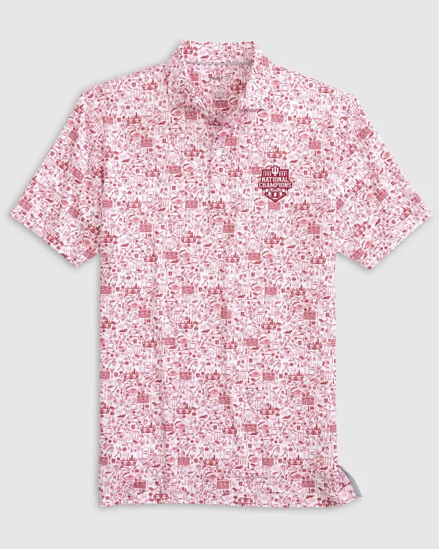 Indiana Tailgater Printed Jersey Performance Polo - 2025 CFP Champions sold by Johnnie-O