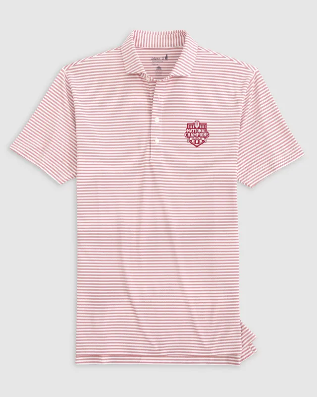 Indiana Stetsons Striped Performance Mesh Polo - 2025 CFP Champions made by Johnnie-O