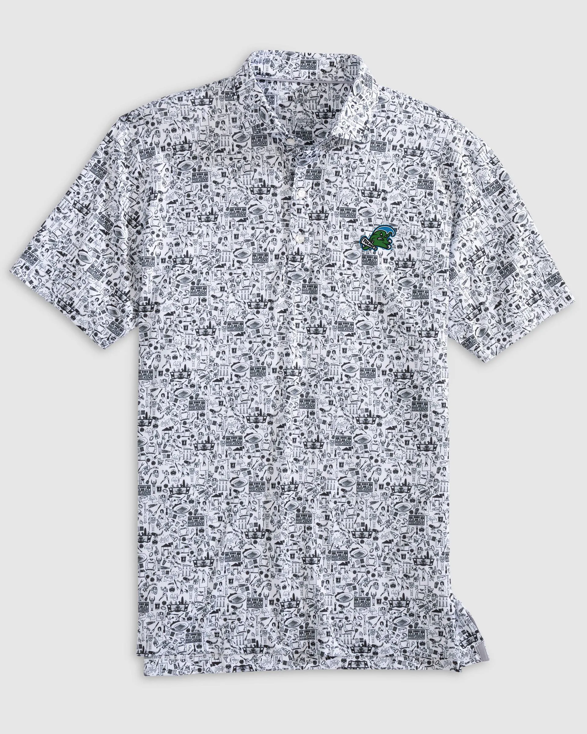 Tulane Tailgater Printed Jersey Performance Polo - Wave Logo sold by Johnnie-O