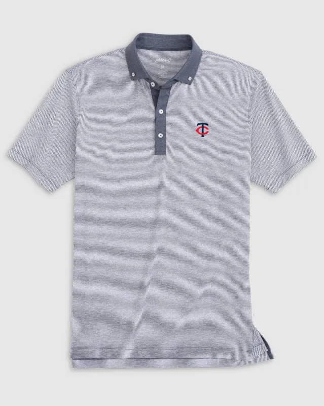 Minnesota Twins Walsh Striped Jersey Performance Polo sold by Johnnie-O