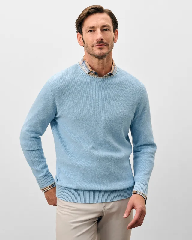 Hatcher Cotton Blend Crewneck Sweater made by Johnnie-O