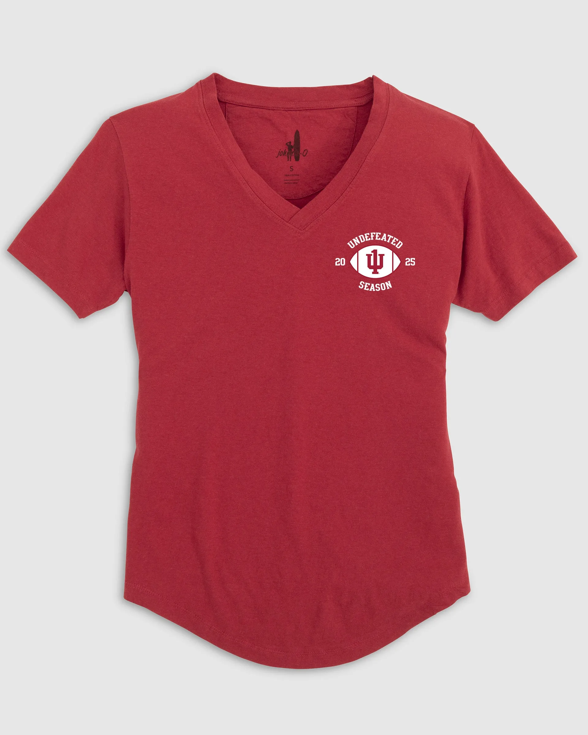 Women's Indiana Merediths V-Neck T-Shirt - Undefeated 2025 Logo sold by Johnnie-O