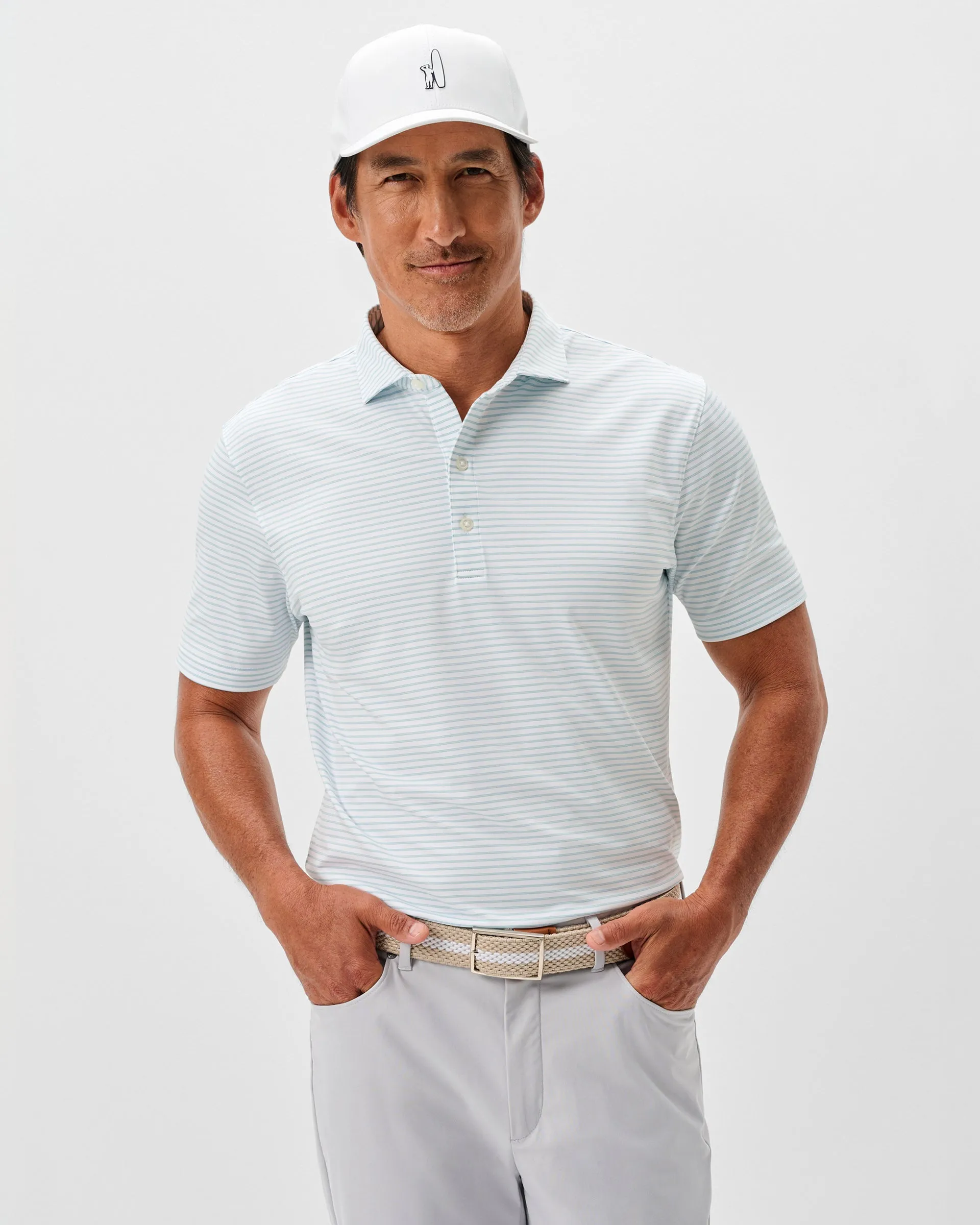 Performance Jersey Polo - Michael Stripe sold by Johnnie-O