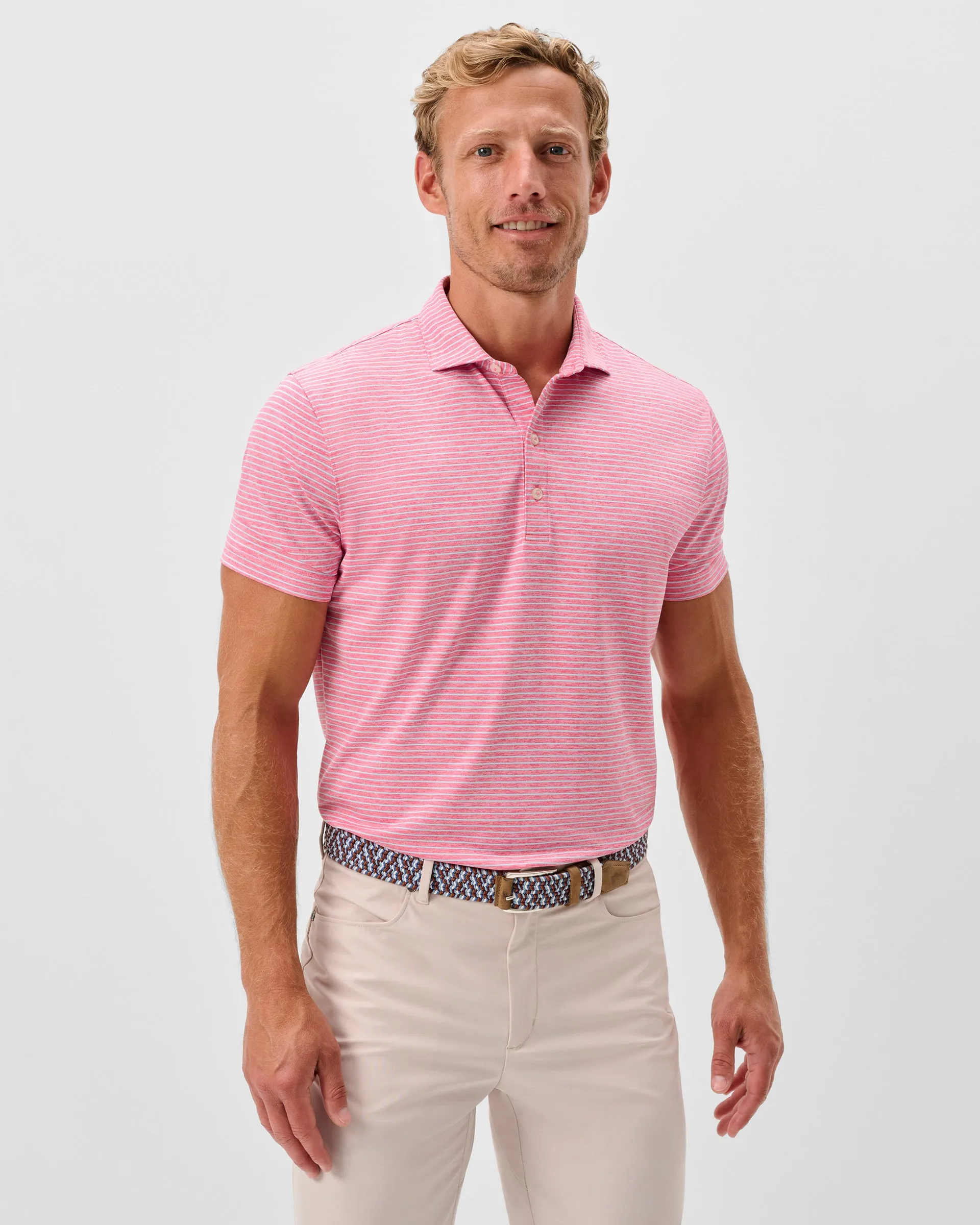 Performance Jersey Polo - Michael Stripe sold by Johnnie-O