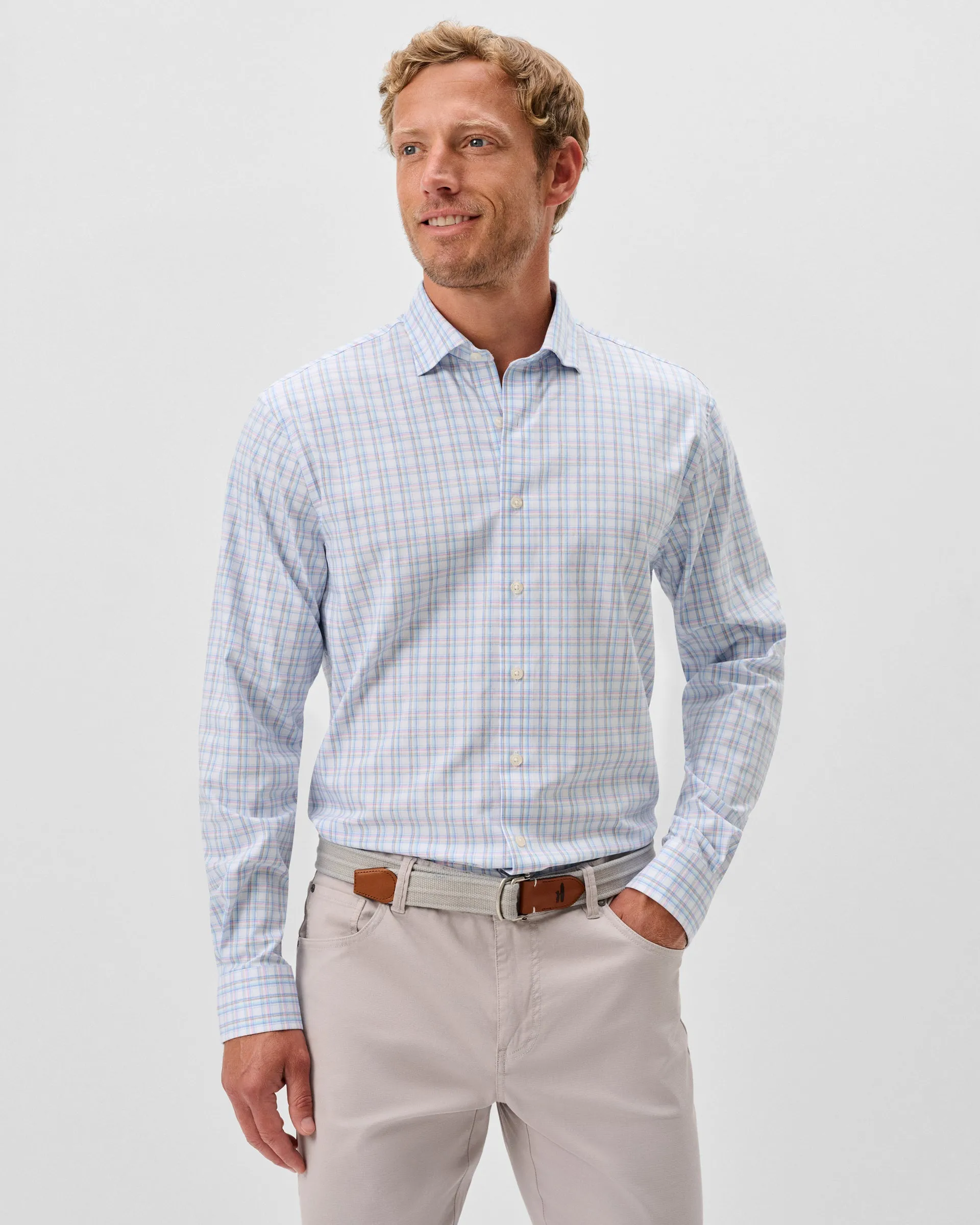 Everyday Performance Button Down Shirt - Salvadore Pane sold by Johnnie-O