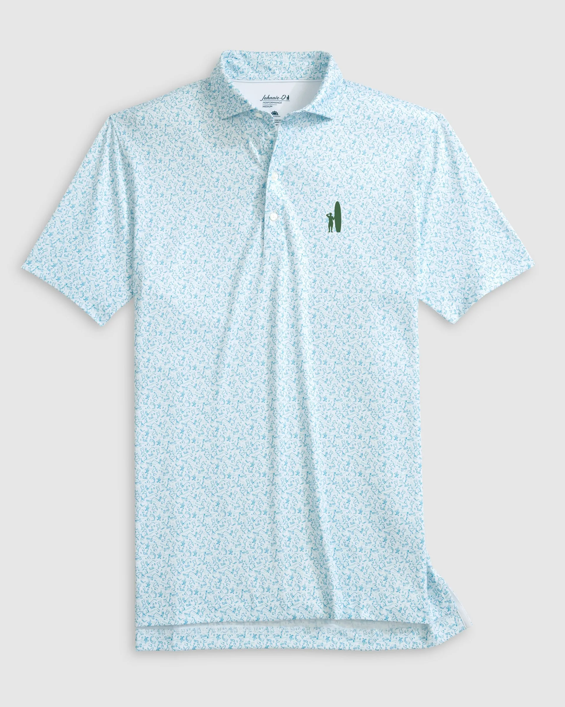 Custom Surfer Logo Performance Jersey Polo - Beach Break sold by Johnnie-O