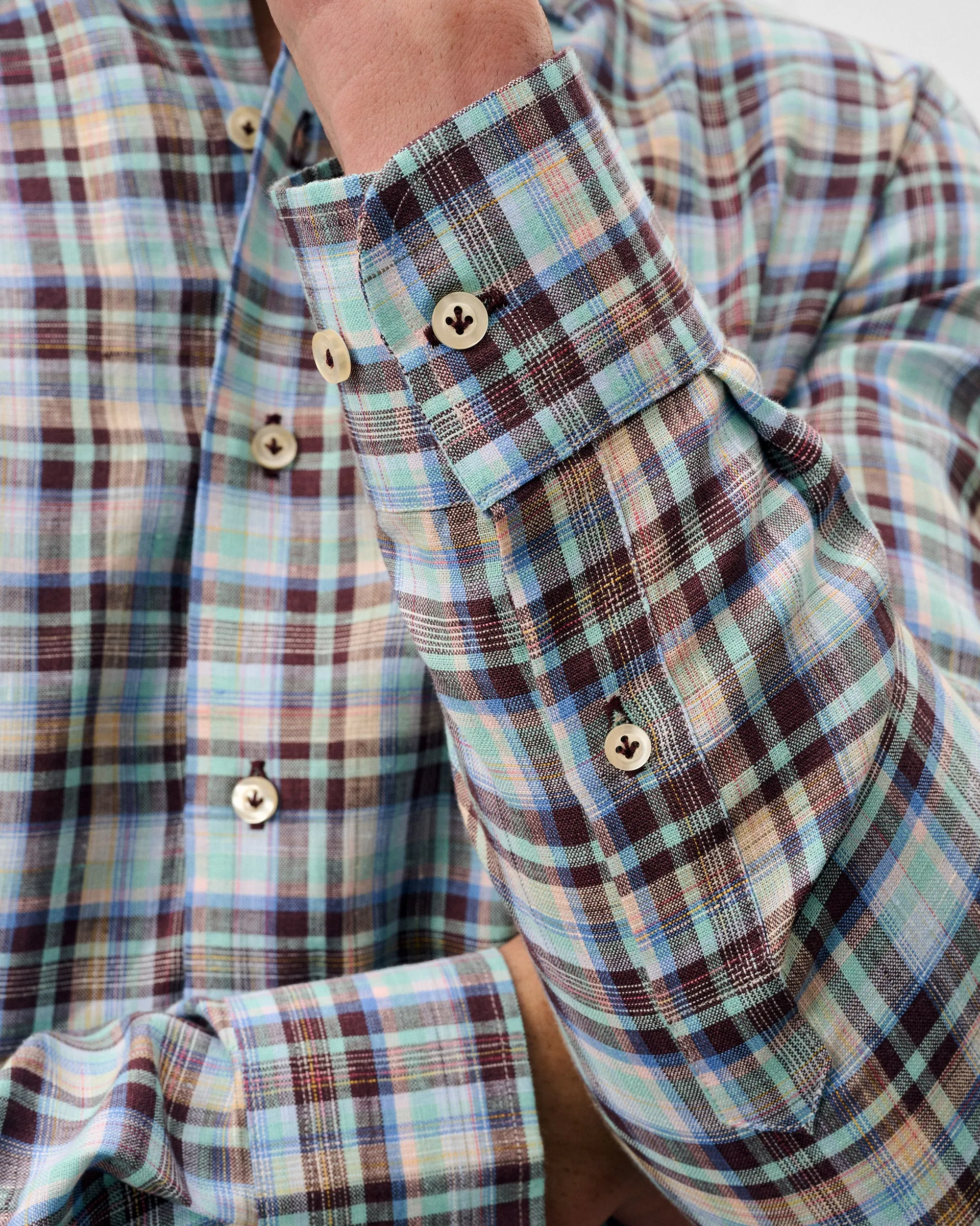 Linen Button Up Shirt - Sunderland Plaid sold by Johnnie-O product image thumbnail 3