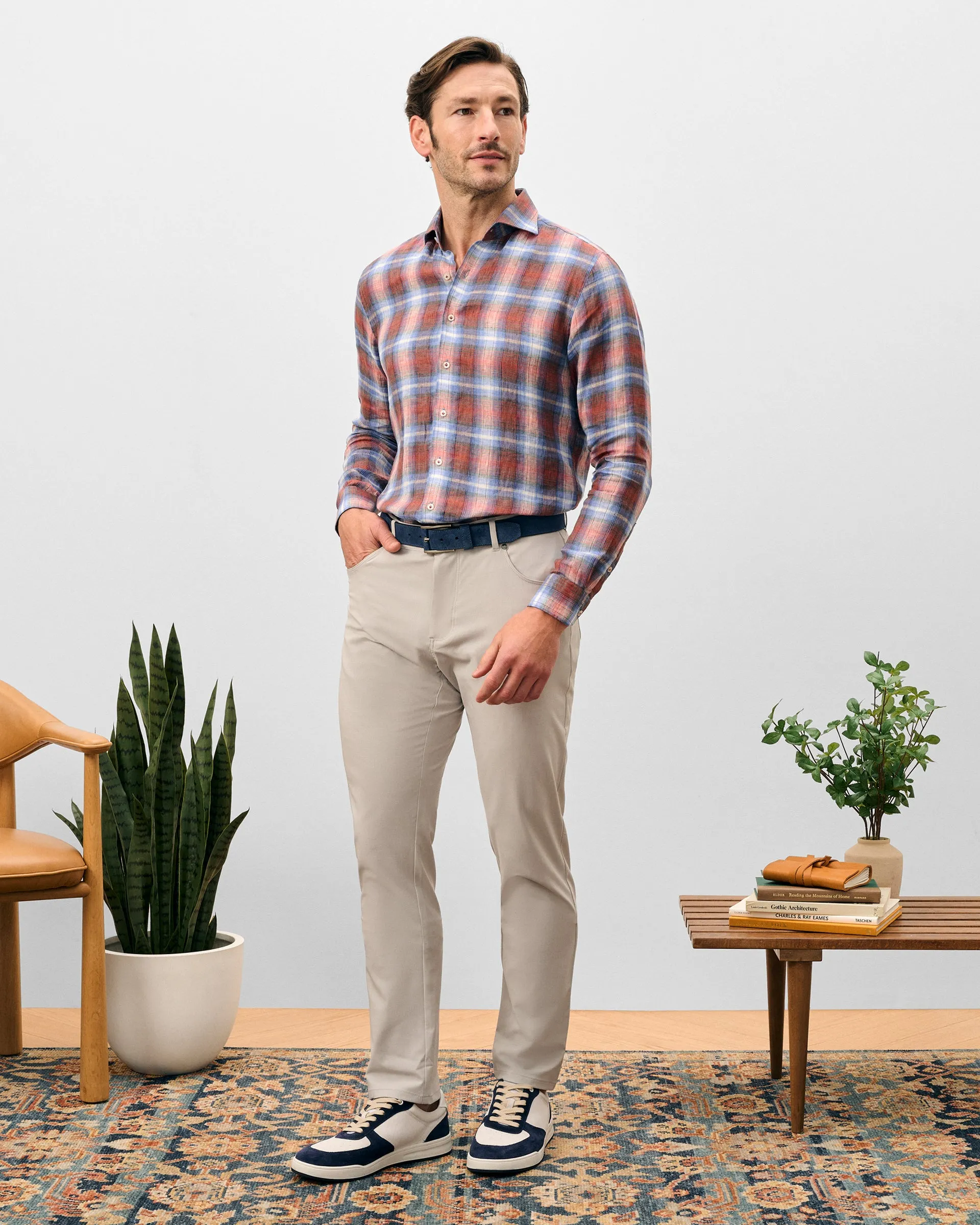 Linen Button Down Shirt - Dempsey Plaid sold by Johnnie-O product image thumbnail 4