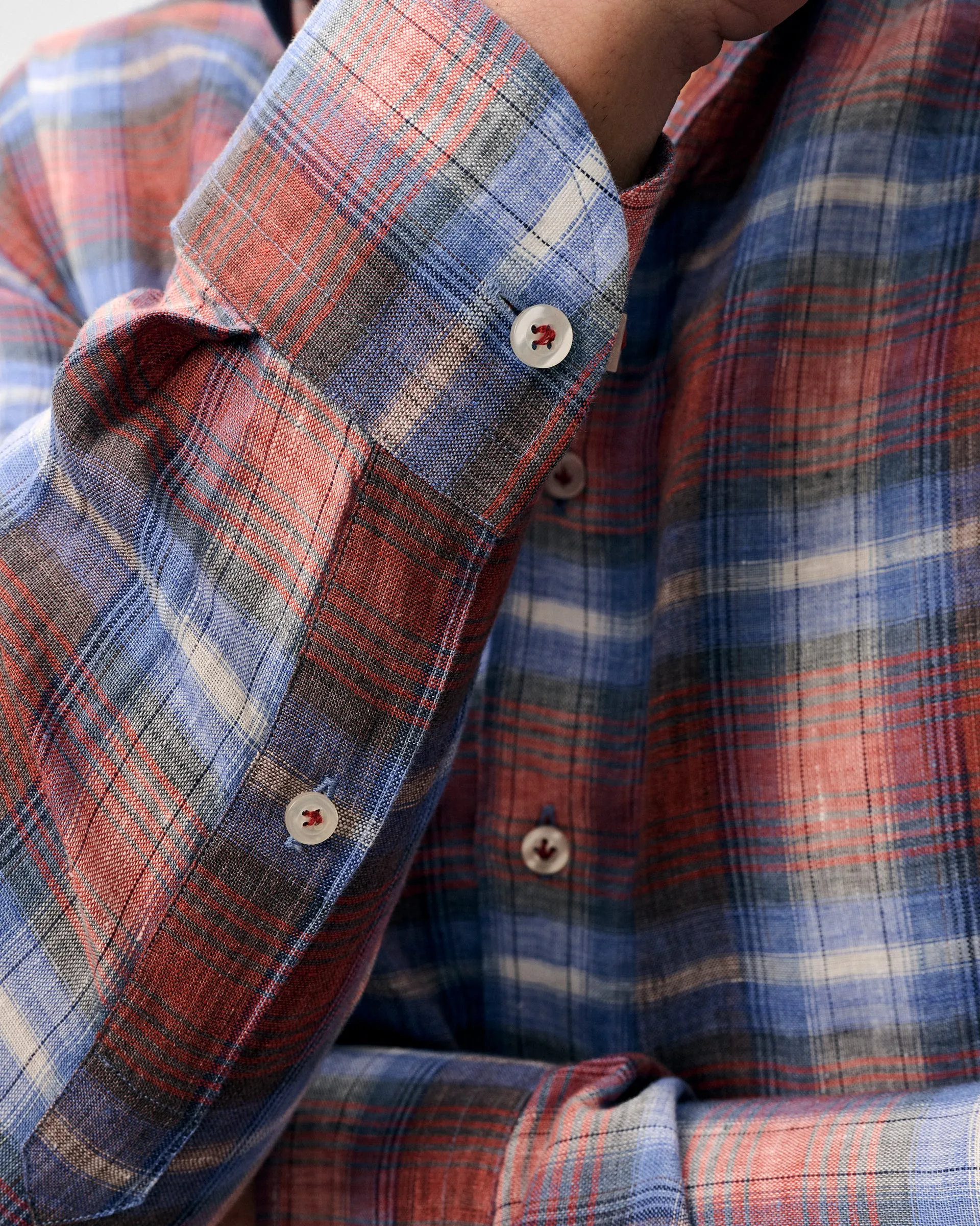 Linen Button Down Shirt - Dempsey Plaid sold by Johnnie-O product image thumbnail 3