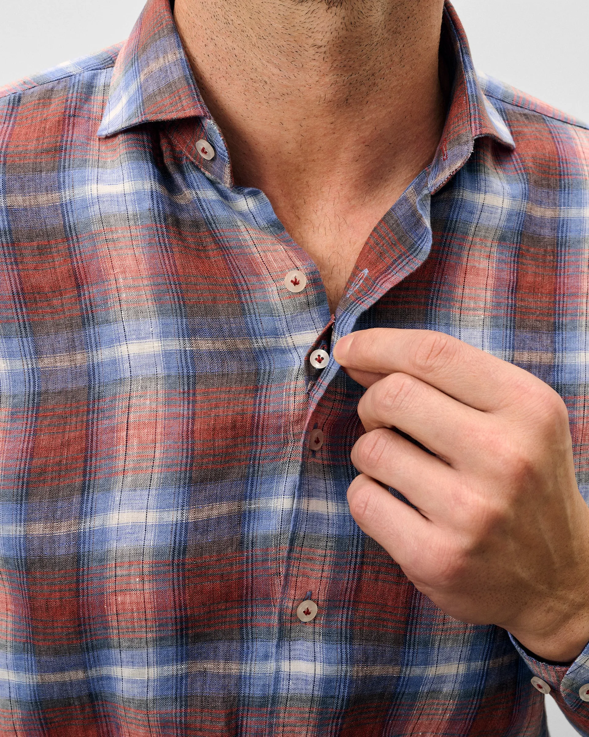 Linen Button Down Shirt - Dempsey Plaid sold by Johnnie-O product image thumbnail 2