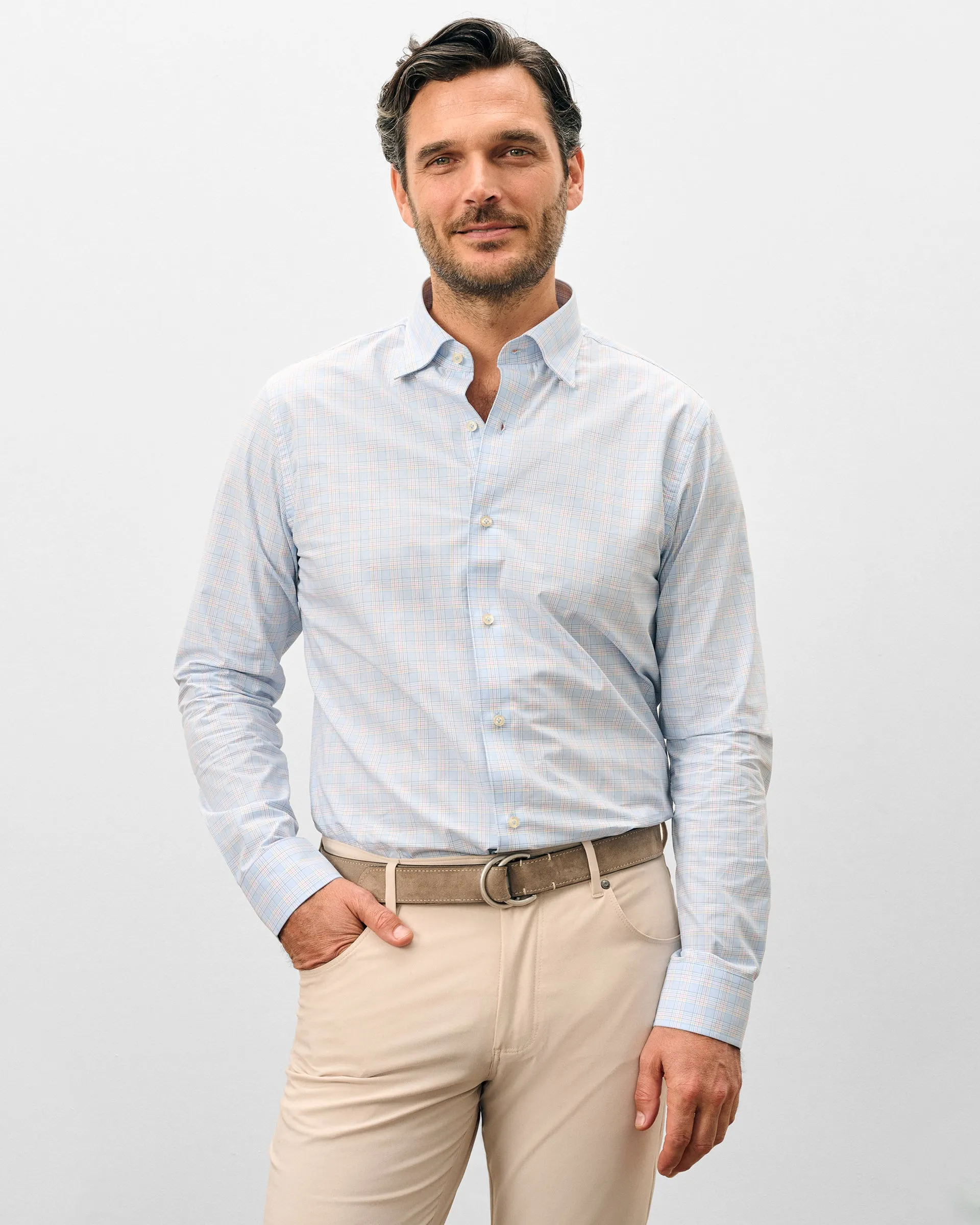 Cotton Button Down Shirt - Chadwick Pin Pane sold by Johnnie-O