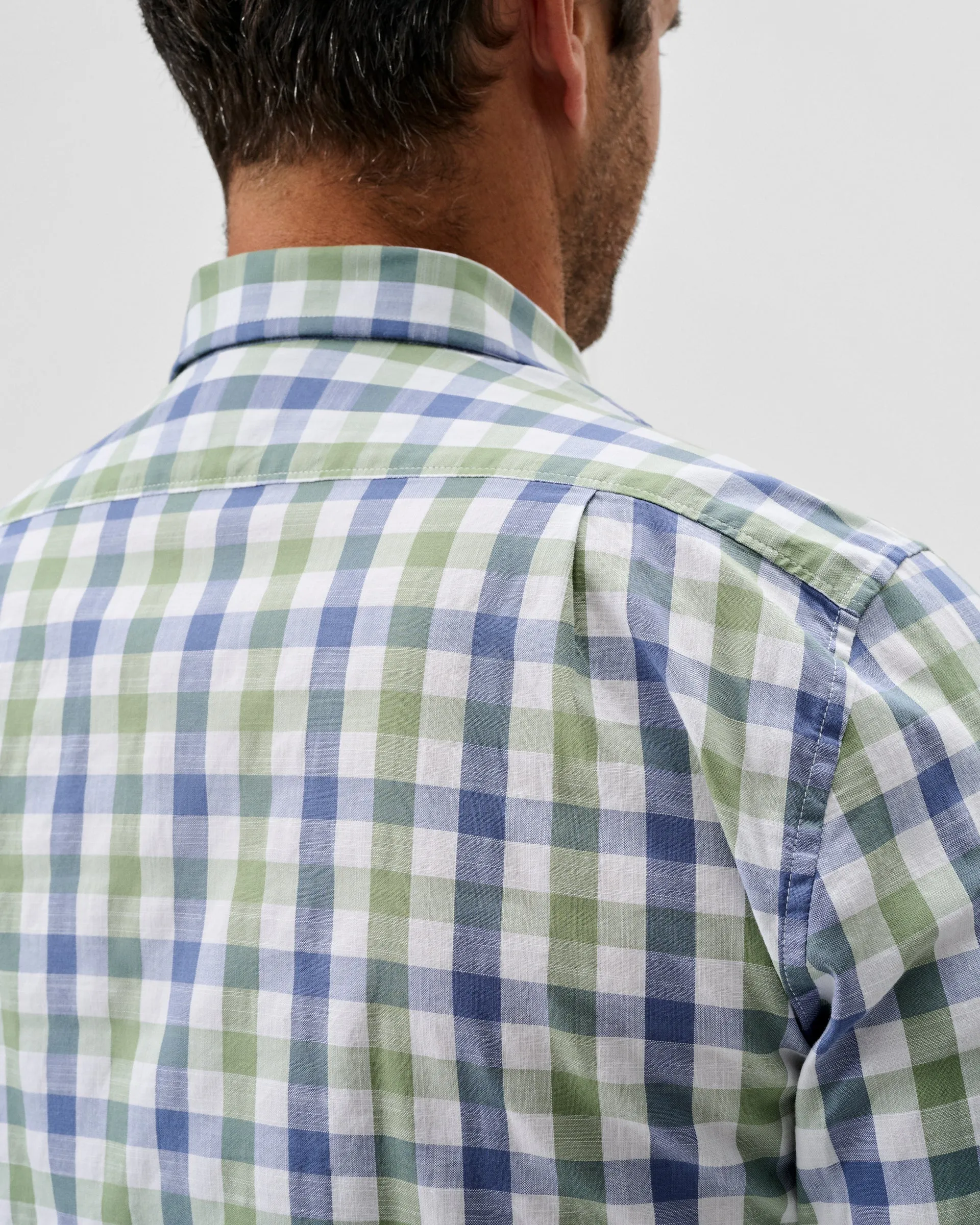 Slub Cotton Button Down Shirt - Candler Exploded Check sold by Johnnie-O product image thumbnail 3