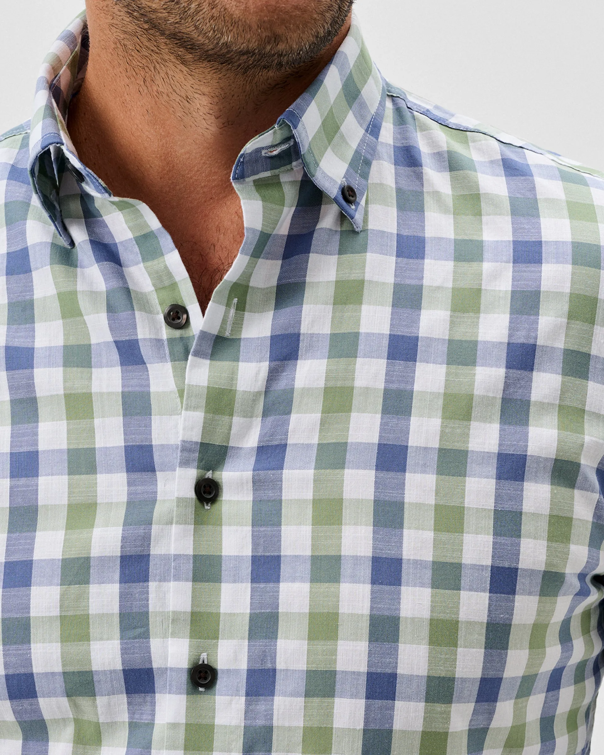 Slub Cotton Button Down Shirt - Candler Exploded Check sold by Johnnie-O product image thumbnail 2
