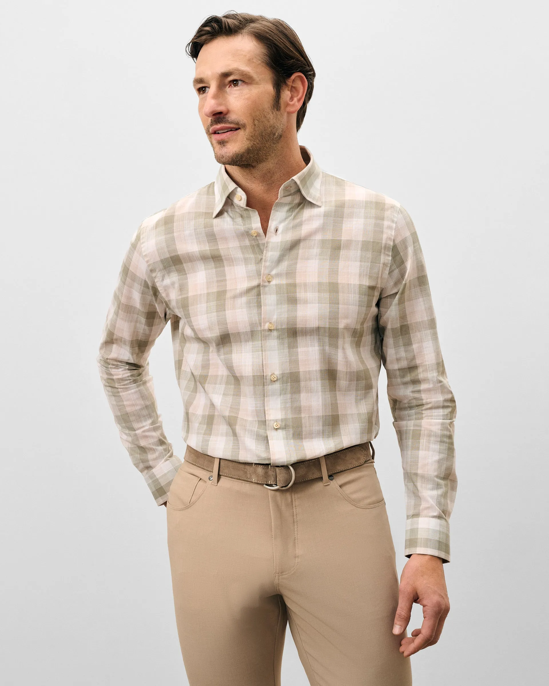 Cotton Button Down Shirt - Umstead Plaid sold by Johnnie-O