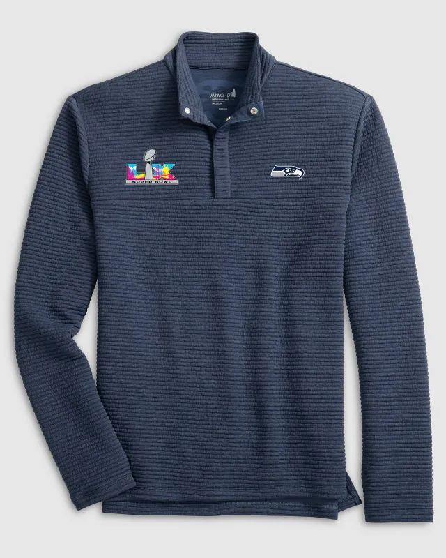 Seattle Seahawks Benjy Snap 1/4-Zip Pullover - Super Bowl LX Logo sold by Johnnie-O