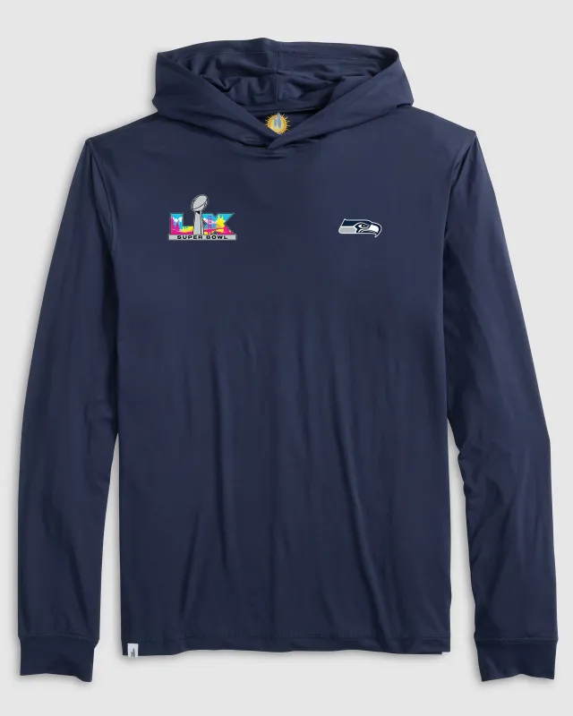 Seattle Seahawks Talon Featherweight Performance Hoodie - Super Bowl LX Logo sold by Johnnie-O
