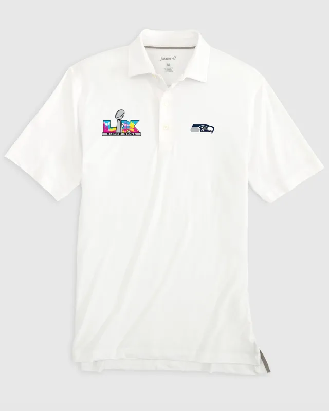 Seattle Seahawks Birdie Performance Jersey Polo - Super Bowl LX Logo sold by Johnnie-O