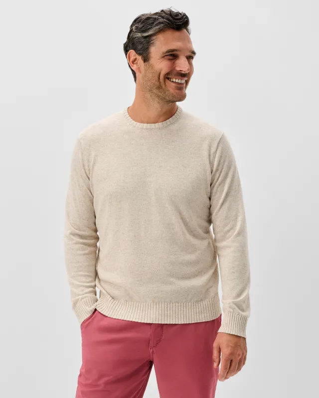 Albus Heathered Linen Blend Crewneck Sweater made by Johnnie-O