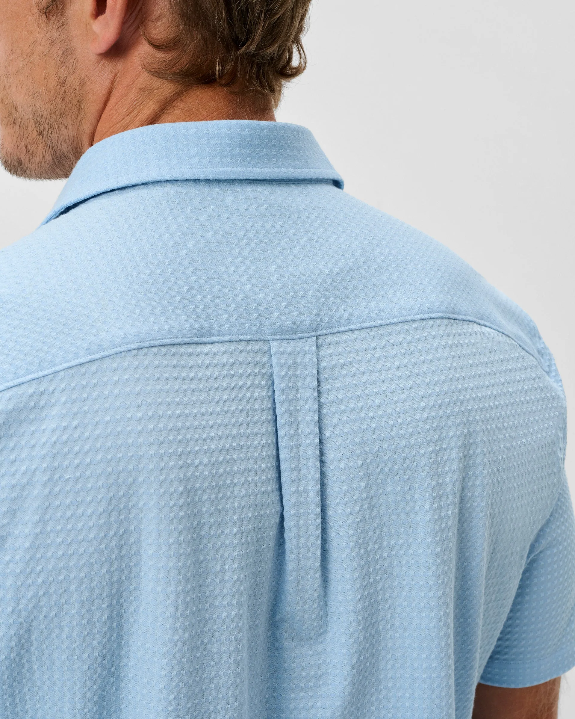 Surfsucker Knit Short Sleeve Button Up Shirt - Stretch Knit Solid sold by Johnnie-O product image thumbnail 3