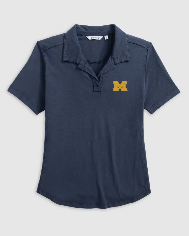 Women's University of Michigan Coastal Wash Polo sold by Johnnie-O