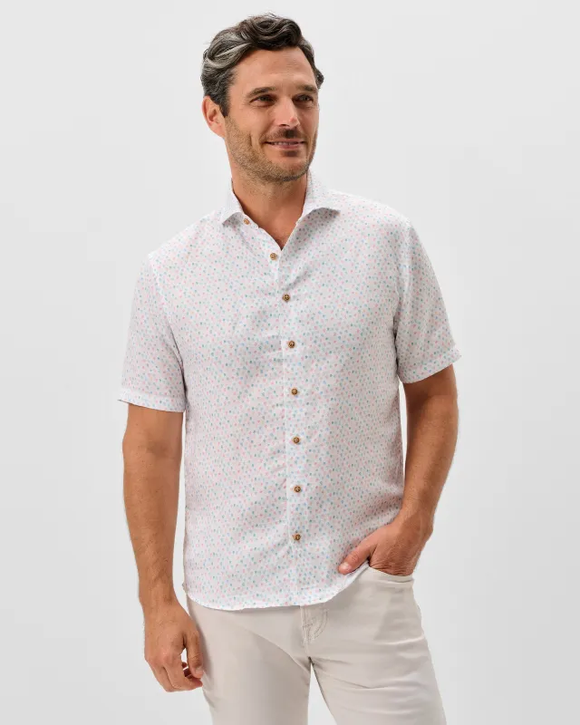 Short Sleeve Linen Button Down Shirt - Cash Bar sold by Johnnie-O