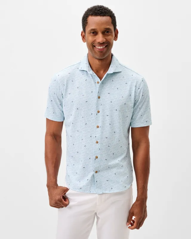 Short Sleeve Performance Mesh Button Down Shirt - Rowing sold by Johnnie-O