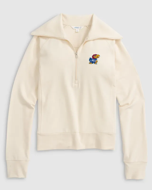 Women's University of Kansas Eliza 1/2 Zip made by Johnnie-O