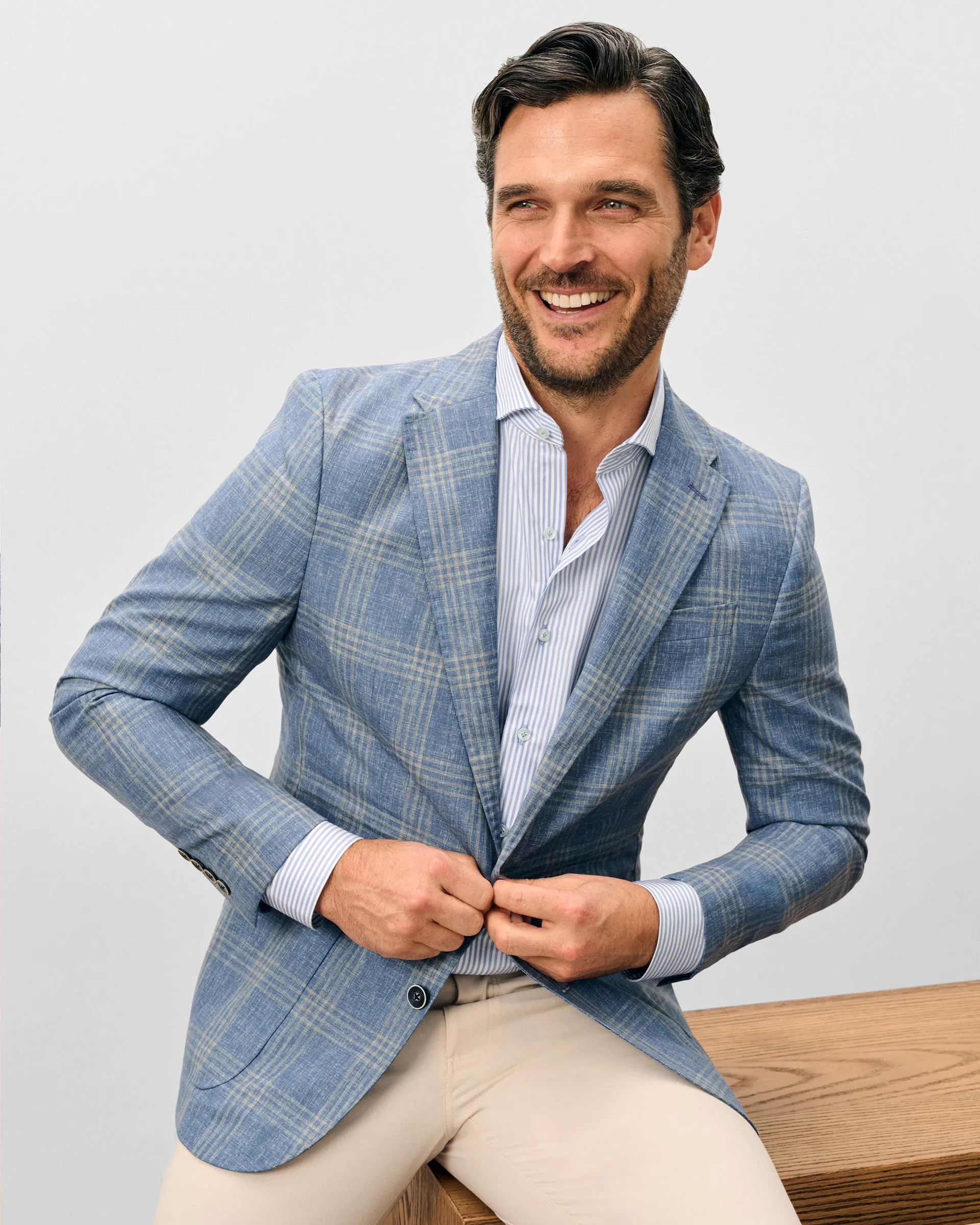 Wool Sport Coat - Barney Woven Wool Pane sold by Johnnie-O product image thumbnail 4