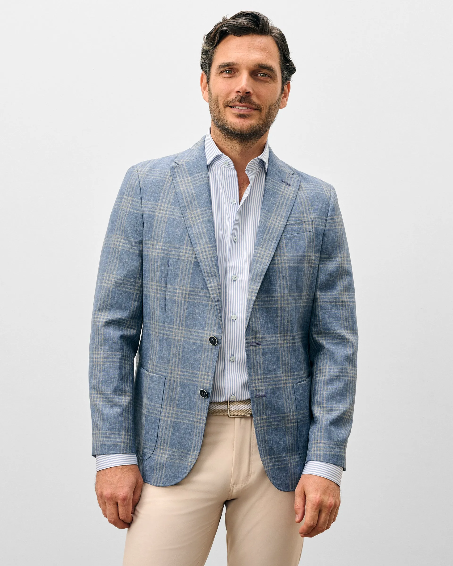Wool Sport Coat - Barney Woven Wool Pane sold by Johnnie-O