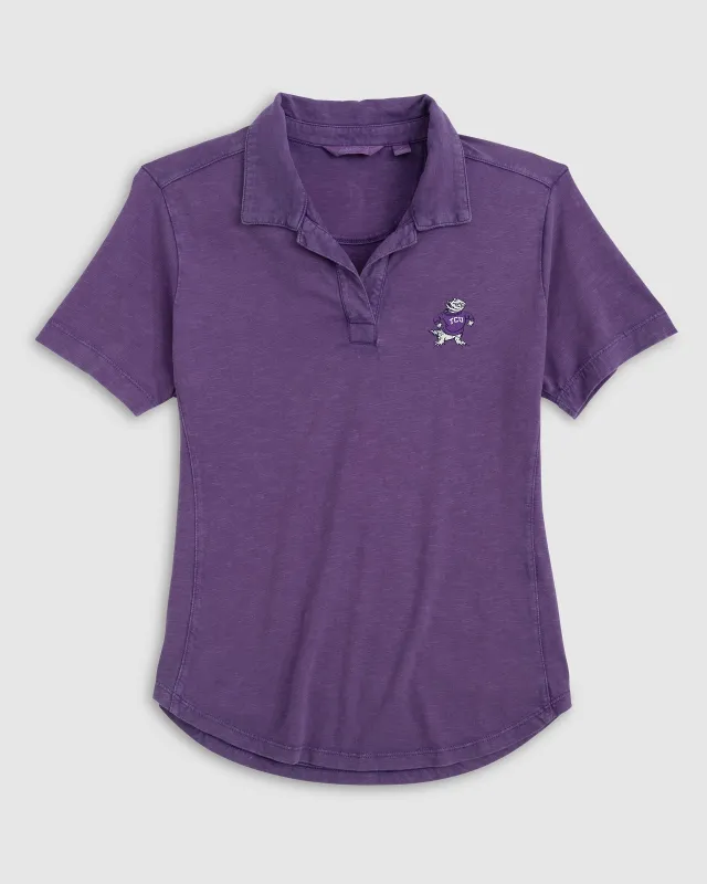 Women's Texas Christian University Coastal Wash Polo - Vault Logo sold by Johnnie-O