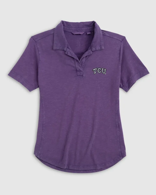 Women's Texas Christian University Coastal Wash Polo sold by Johnnie-O