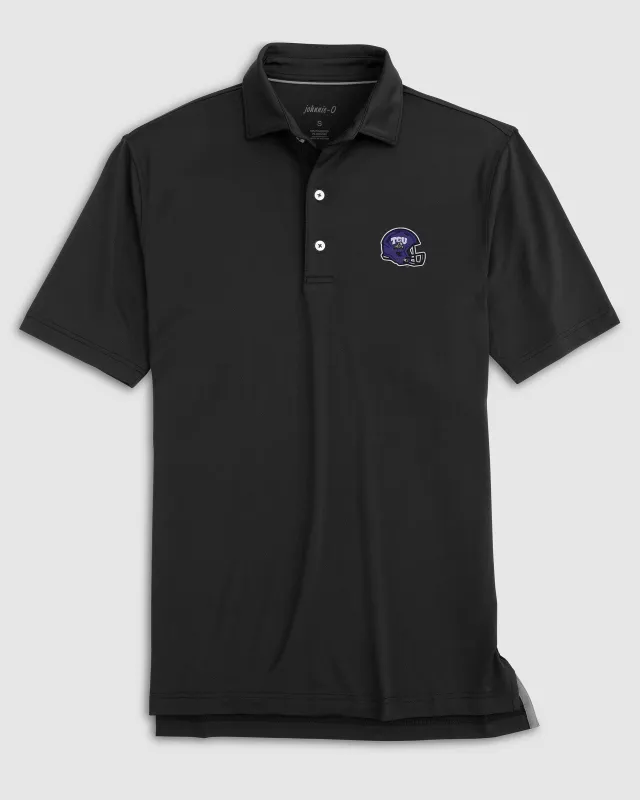 Texas Christian University Birdie Performance Jersey Polo - Helmet Logo sold by Johnnie-O