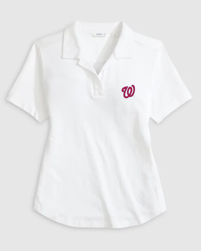Women's Washington Nationals Coastal Wash Polo made by Johnnie-O