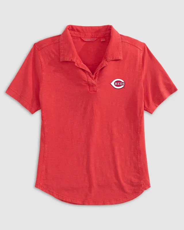 Women's Cincinnati Reds Coastal Wash Polo sold by Johnnie-O