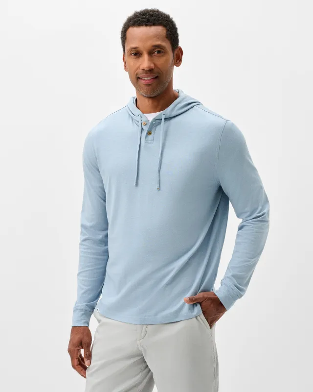 Jase 2-Button Slub Hoodie made by Johnnie-O
