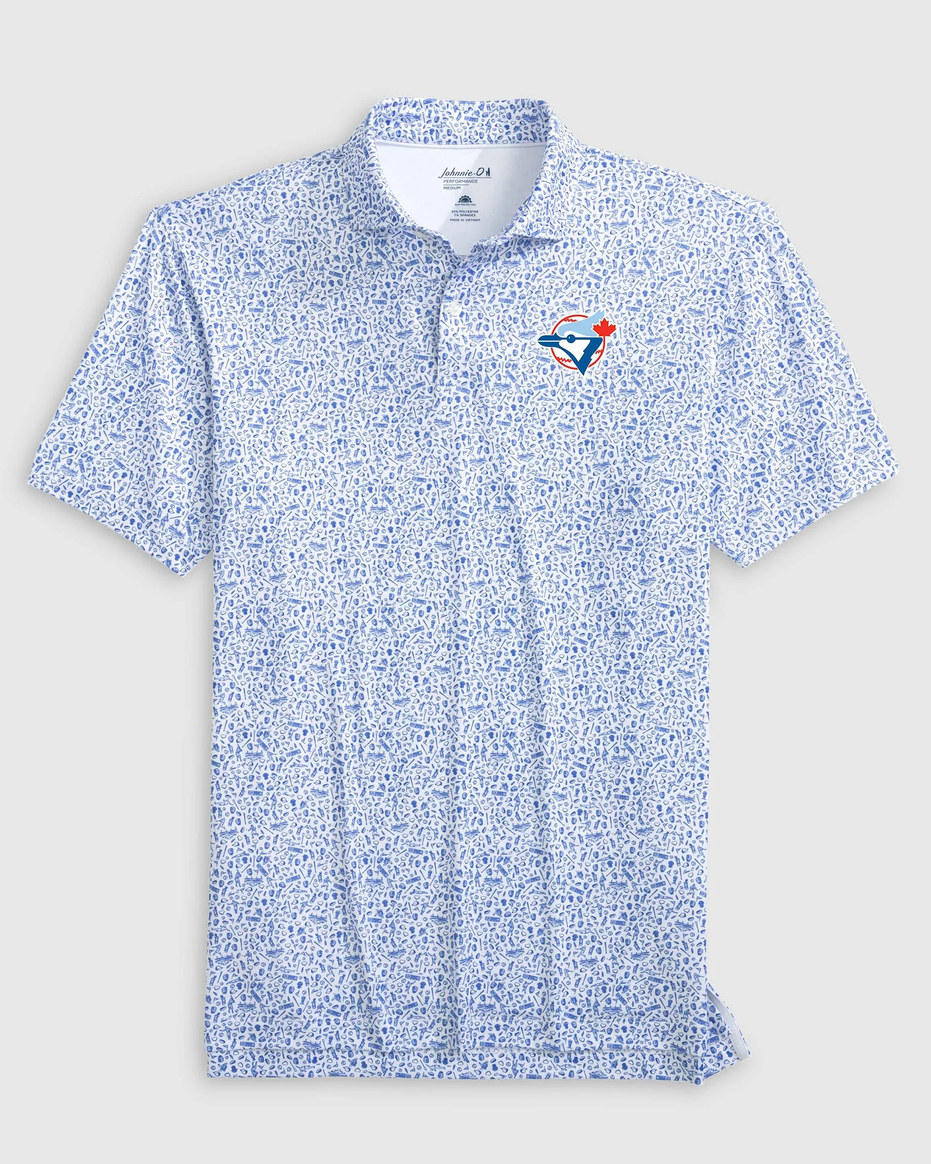 Toronto Blue Jays Rally Cap Performance Polo - Cooperstown Logo sold by Johnnie-O