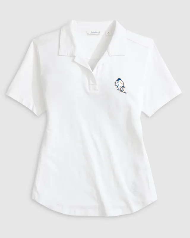 Women's Mets Coastal Wash Polo - Cooperstown Logo sold by Johnnie-O