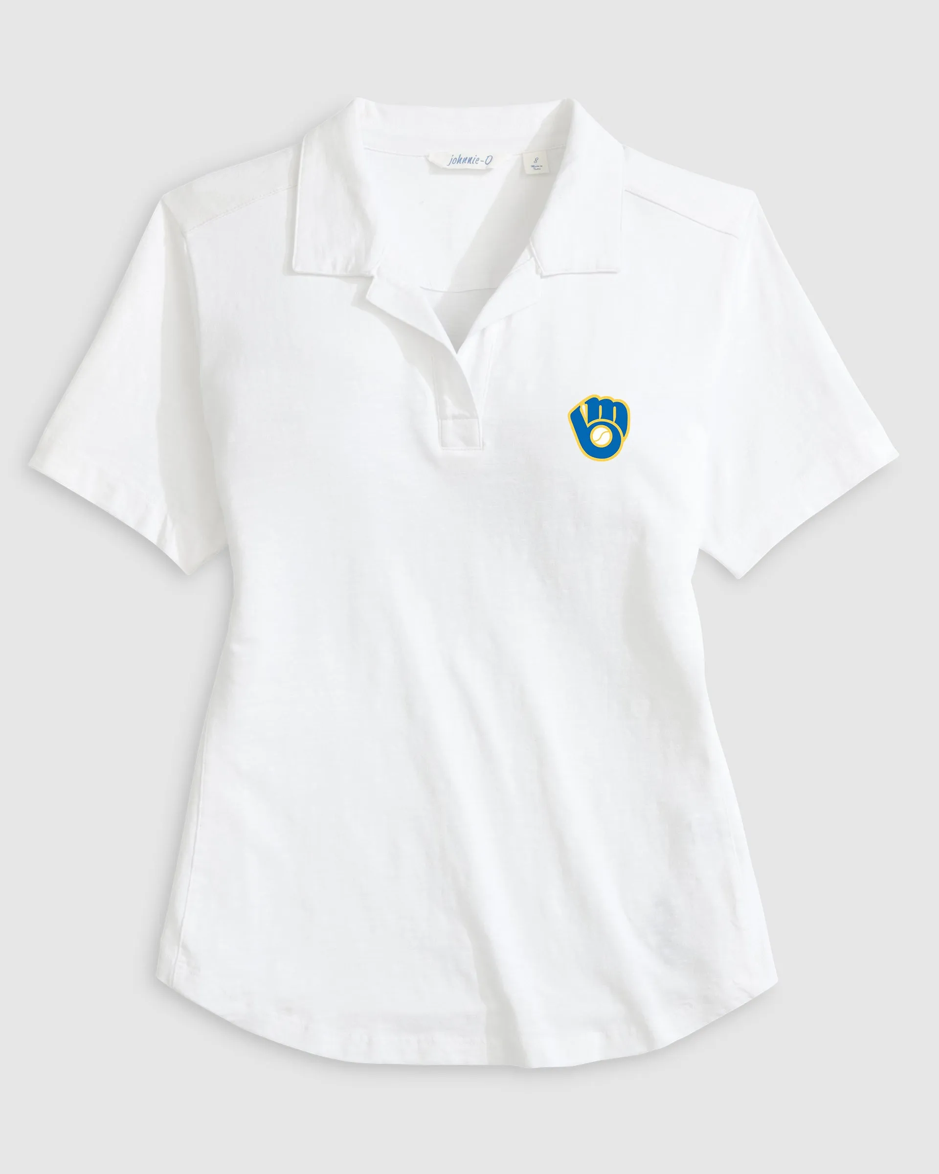 Women's Milwaukee Brewers Coastal Wash Polo - Cooperstown Logo sold by Johnnie-O
