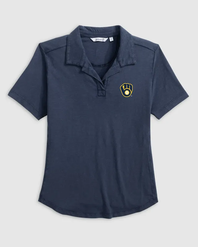 Women's Milwaukee Brewers Coastal Wash Polo sold by Johnnie-O
