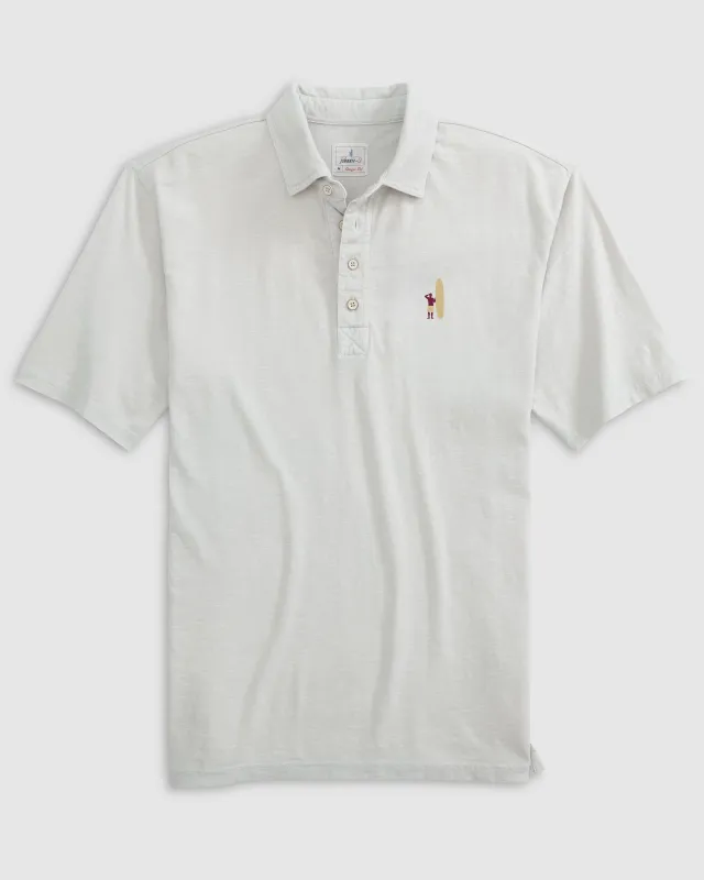 Coastal Wash Original Polo - Maroon and Gold Surfer Logo made by Johnnie-O