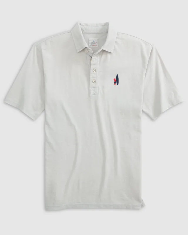 Coastal Wash Original Polo - Red and Navy Surfer Logo made by Johnnie-O