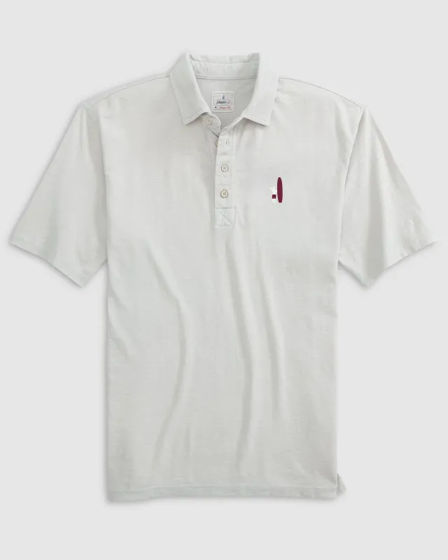 Coastal Wash Original Polo - White and Maroon Surfer Logo made by Johnnie-O