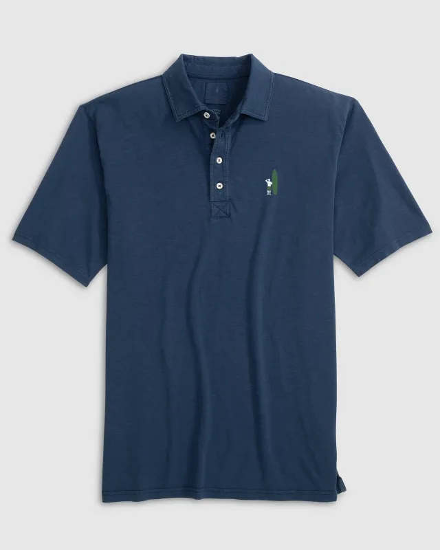 Coastal Wash Original Polo - White and Green Surfer Logo made by Johnnie-O