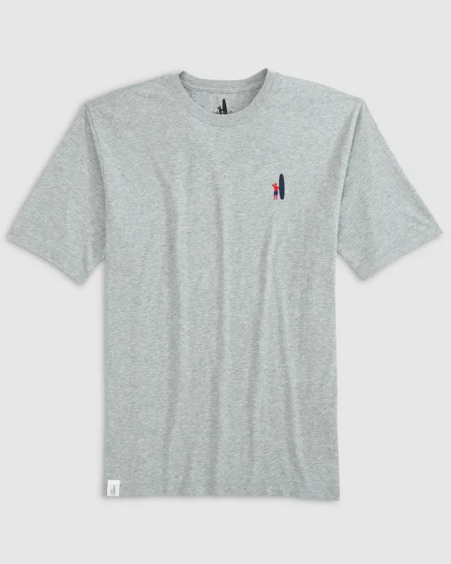 Heathered Spencer T-Shirt - Red and Navy Surfer Logo sold by Johnnie-O