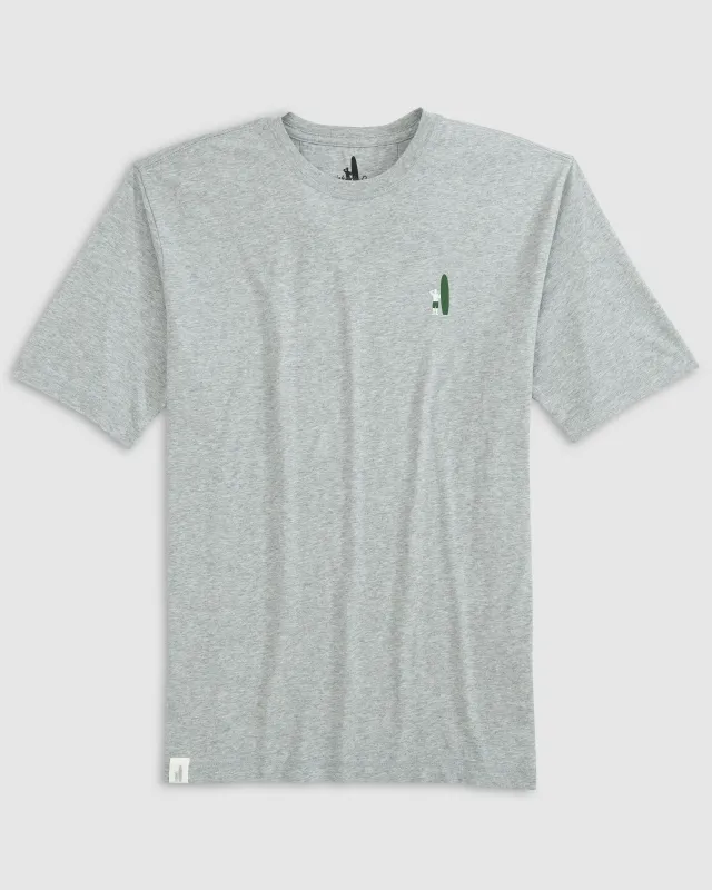 Heathered Spencer T-Shirt - White and Green Surfer Logo made by Johnnie-O
