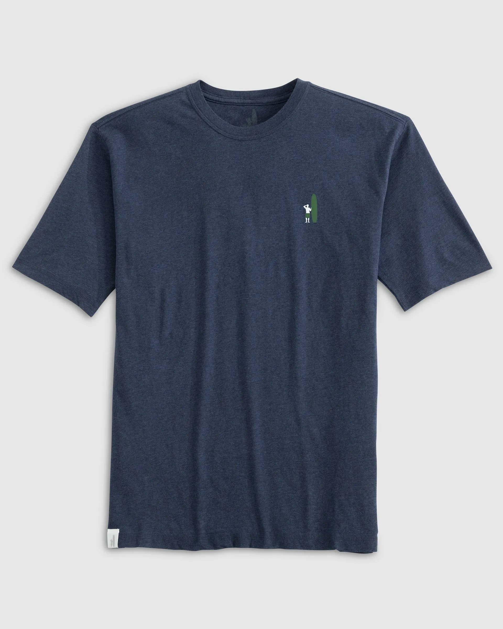 Heathered Spencer T-Shirt - White and Green Surfer Logo sold by Johnnie-O