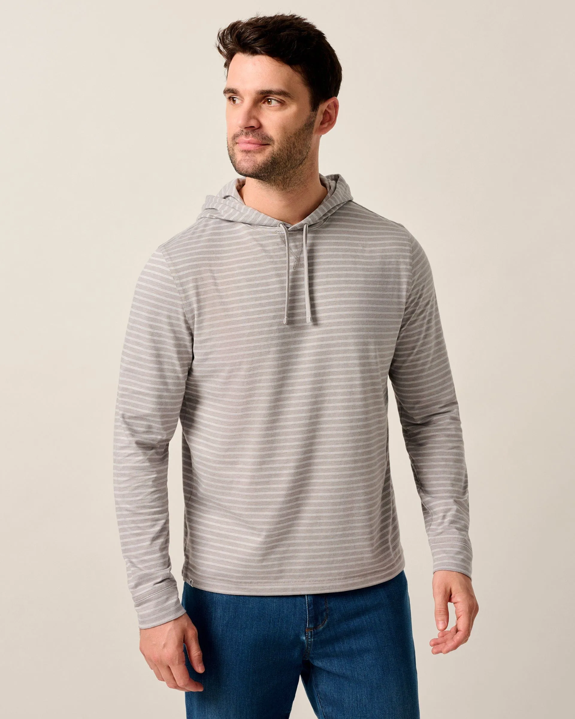 Wycliff Striped Long-Sleeve T-Shirt Hoodie sold by Johnnie-O