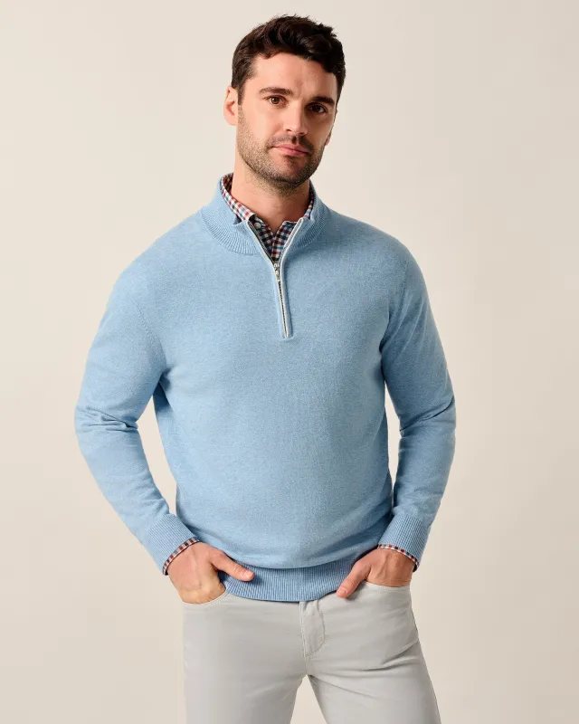 Desmond Plaited Cotton Blend 1/4 Zip Sweater made by Johnnie-O