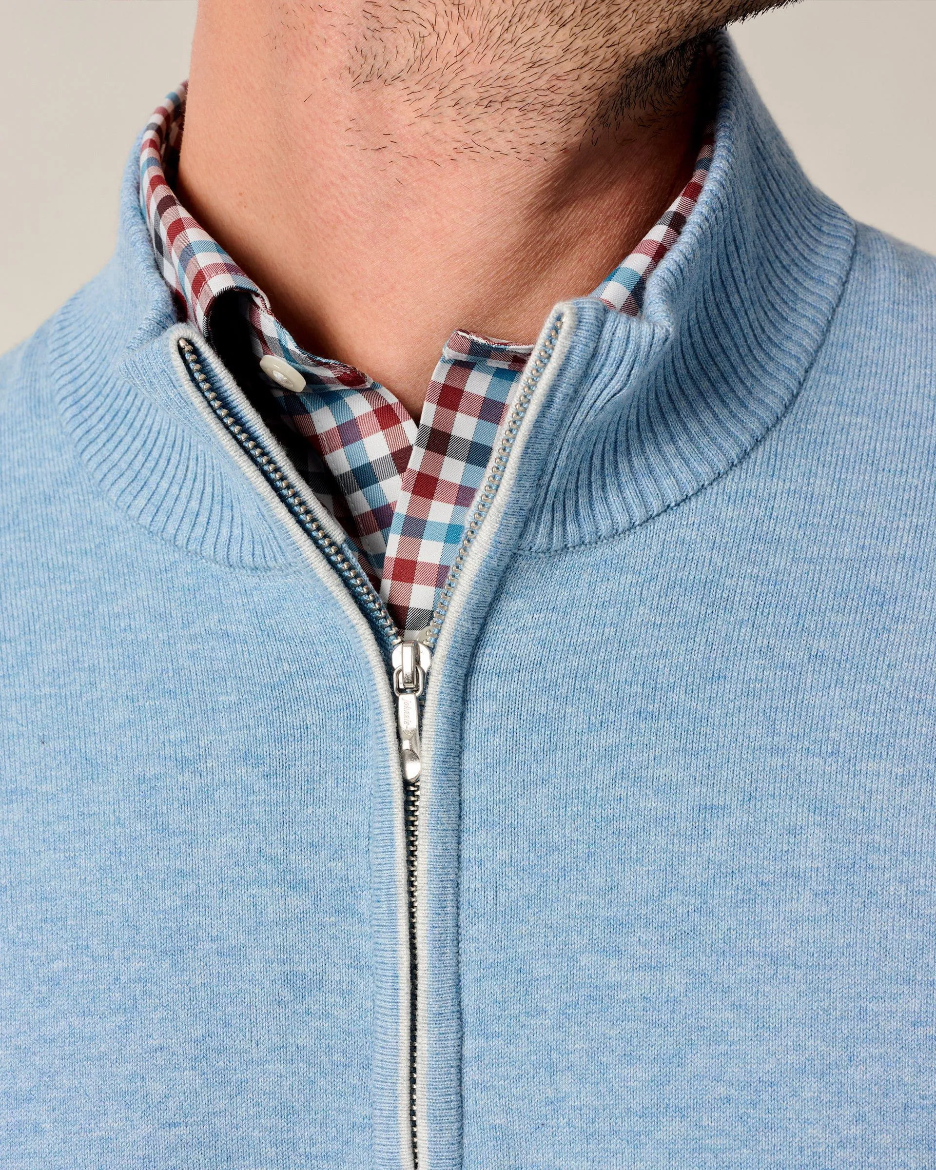 Desmond Plaited Cotton Blend 1/4 Zip Sweater sold by Johnnie-O product image thumbnail 2
